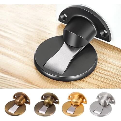 304 Stainless Steel Magnet Door Stops Magnetic Door Stopper Non-punch Door Holder Hidden Doorstop Furniture Door Hardware