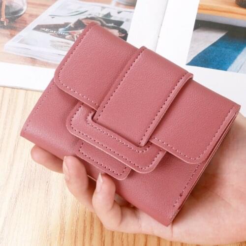 Women Wallets Bag Small Short Fashion Brand PU Leather Purse Card Bags For Ladies Female 2021 Mini Coin Clutch Money Clip Wallet