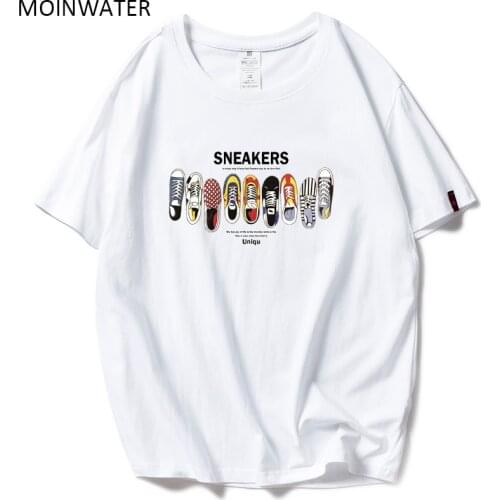 MOINWATER Lady O-neck Fashion T shirts Vogue Woman Casual Tops Female Soft Casual Tees Womens Cotton Tshirt MT1952