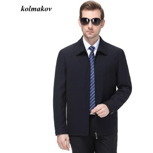 KOLMAKOV Men Boutique Blazers Jacket High Quality Solid Turn-down Collar Zippers Mens Business Leisure Jacket Coat Size