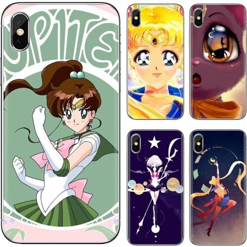 Soft Case Cover For Samsung Galaxy S7 S8 S9 S10E S20 FE Note 10 20 Edge Lite Plus Ultra lune-cat-C-anime-sailor-moon