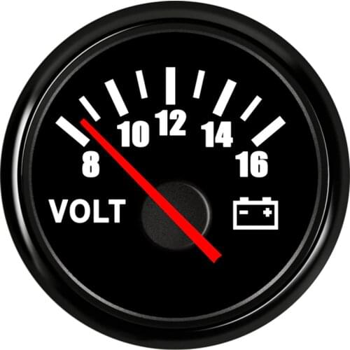 Voltage Volt Meter Gauge 8-16 Volts Caravan Boat Instruments Marine Voltmeter For Auto Parts Car Gauges White 52mm Motorcycle