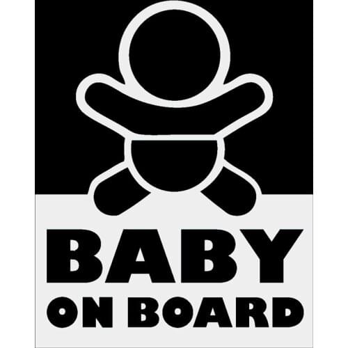 New "Baby In Car"Cartoon Car Stickers Waving Baby On Board Safety Sign Decoration Auto Accessories
