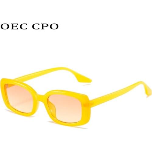 OEC CPO Fashion Square Sunglasses Women Retro Small Frame Rectangle Sun Glasses Female Brand Designer Eyeglasses UV400