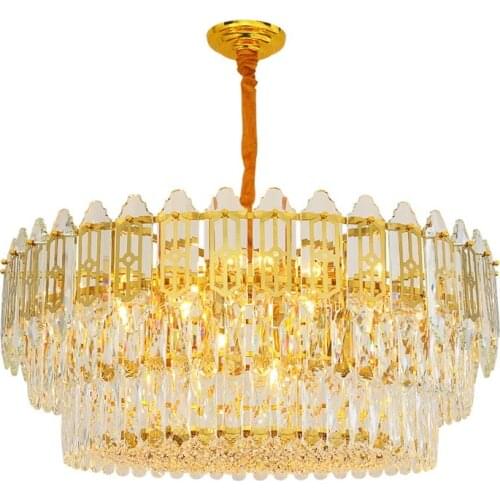 Stainless Steel Post-Modern Light Luxury Crystal Chandelier Living Room Lamp Atmosphere Villa Bedroom Dining Room Starry Lamp