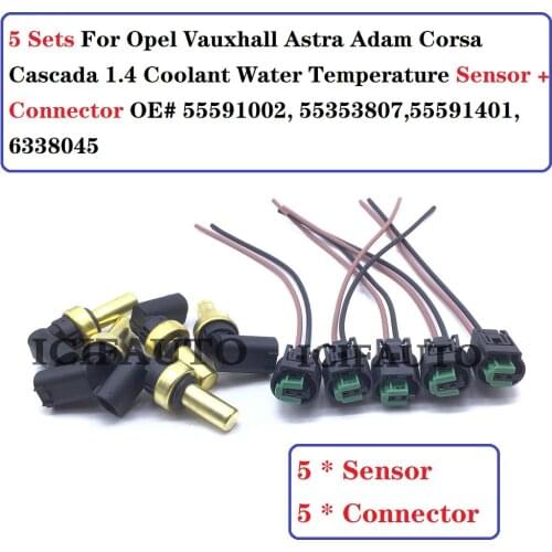 For Opel Vauxhall Astra Adam Corsa Cascada 1.4 Coolant Water Temperature Sensor Connector 55591002, 55353807,55591401, 6338045