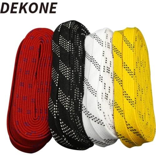 Skate Laces 96in 108in 120in Dual Layer Braid Extra Reinforced Tips Waxed Tip Design Suit For Ice Hockey Skate Hockey Shoe Lace
