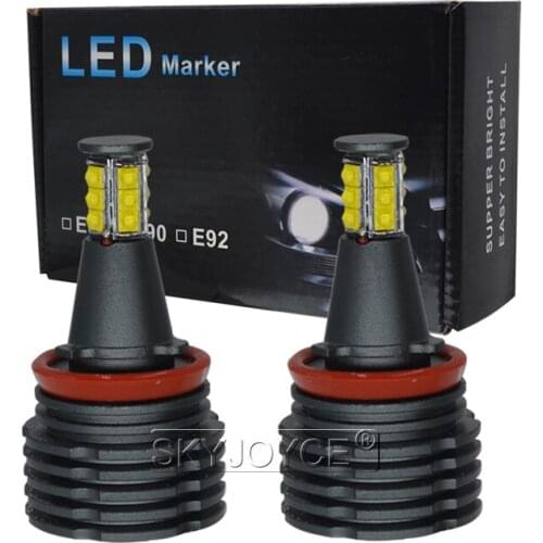 SKYJOYCE 120W E92 LED Angel Eyes led Halo Ring H8 LED White Light E92 E81 E82 E87 E88 E90 E91 E93 E63 120W E92 LED Marker Kit