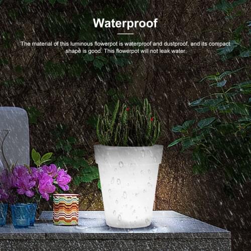Modern Solar Luminous Flower Pot Waterproof Home Decoration Luminous planter vase For Desk Garden Yard solar flowerpot