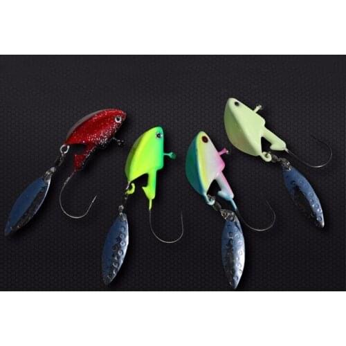 Outdoor Lure Fishing Spinner Bait Jig Head Willow Blade Noctilucent Light Swimming Jighead Bait Shore Lake Sea Fishing Tackles