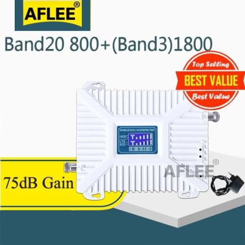 B20 800 1800 2100 2600mhz Cellular Amplifier 4G Repeater GSM 2G 3G 4G Dual-Band Cell Phone Mobile Signal Booster DCS WCDMA LTE