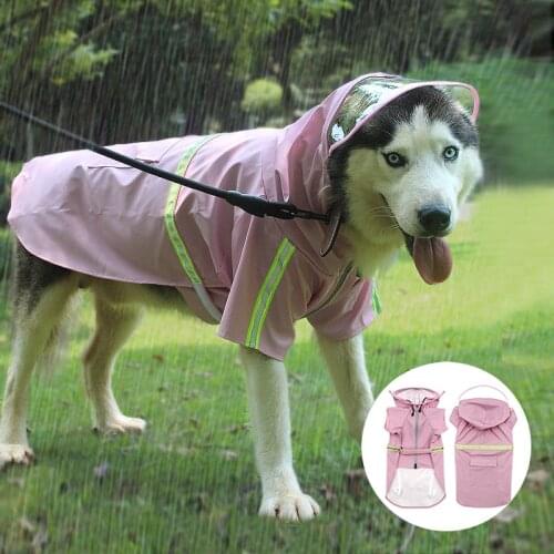 Pet Dog Windproof Raincoat Jumpsuit Reflective Rain Coat Outdoor Waterproof Dog Clothes Jacket for Small Big Dog Pet Clothes