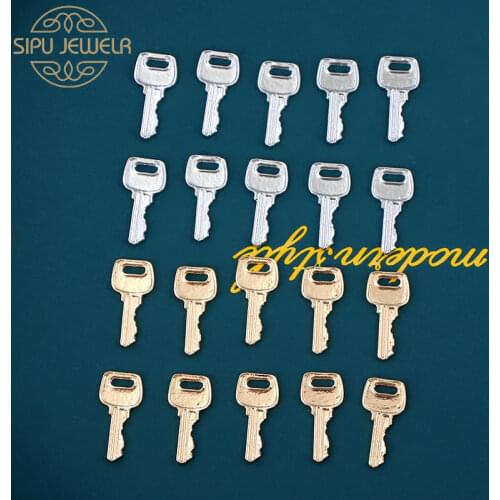 10Pcs Punk Vintage Keys Charms Two color Metal Alloy Key Pendant Accessories for Jewelry Making Handmade DIY Bracelets Necklace