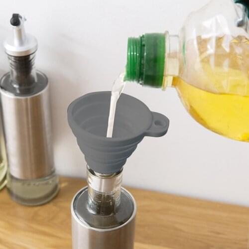 High Quality Food Grade Silicone Gel Folding Funnel Folding Telescopic Long Neck Funnel Liquid Filling Kitchen Tools