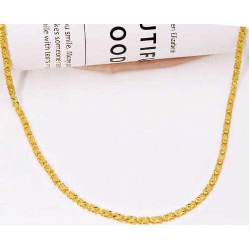 XP Jewelry -- ( 62 cm x 4 mm ) Embroidery Necklace for Women 24 k Pure Gold Color Hot Buy Embroidery Jewelry Fashion Nickel Free