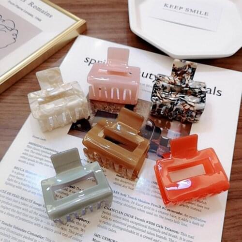 Korean Simple Square Acetate Hair Clip Girls Crab Claws Clamp Hairgrip Hair Accessories For Women Banana Grips