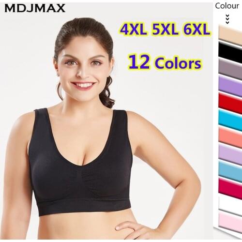 Plus Size Bras For Women 2021 Seamless Bra With Pads Big Size 5XL 6XL Large Size Bralette Push Up Brassiere Bra Vest Wireless BH