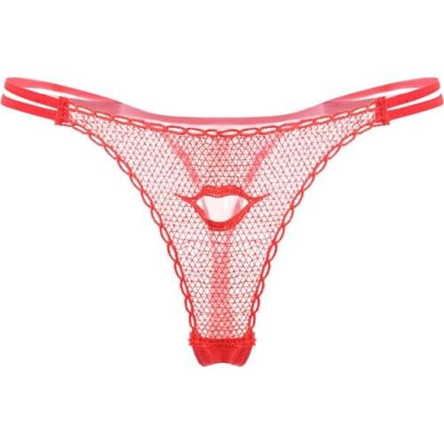 Women Sexy Lingerie Open Crotch Underwear Crotchless Panties See Through Transparent Flirty Strappy G-string Cute Bikini