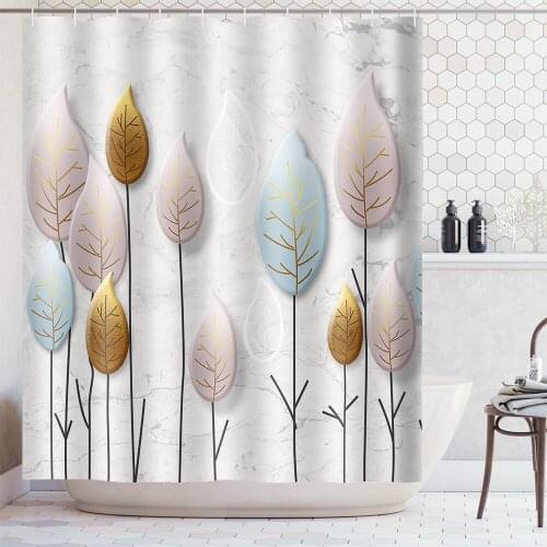 Golden Zen Shower Curtain Bathroom Decoration 3D Animals Waterproof Polyester Curtains In The Bathroom Curtain for Bathroom