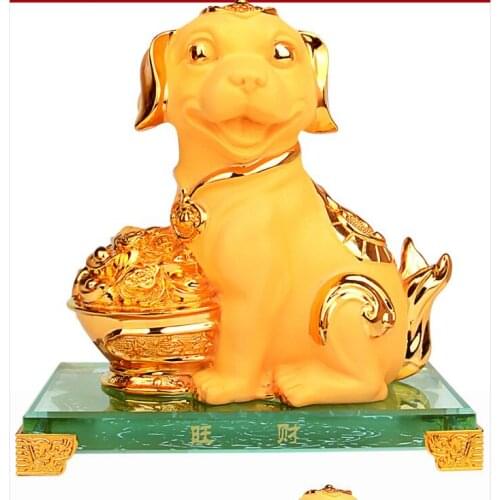 Gold zodiac Dog pig big small golden zodiac Animal brings handicraft diamond painting gift kitchen sculpture home decoration