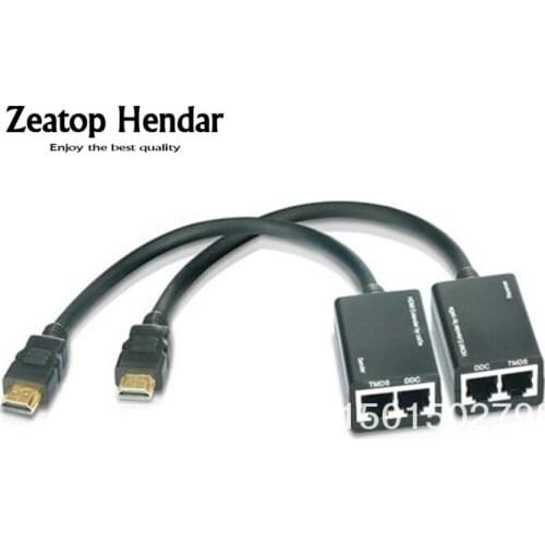 1Pair HDMI Extender Extension 30M 100ft 1080P HDMI to RJ45 / Cat5e Cat6 Cable Network HDTV Adapter