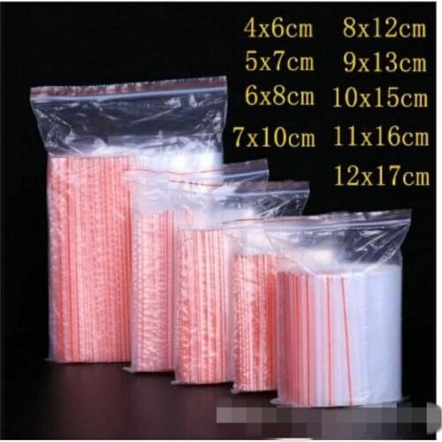 100pcs/pack Small Zip Lock Plastic Bags Reclosable Transparent Bag Shoe Bag Vacuum Storage Bag Poly Clear Bags Thickness 0.05mm