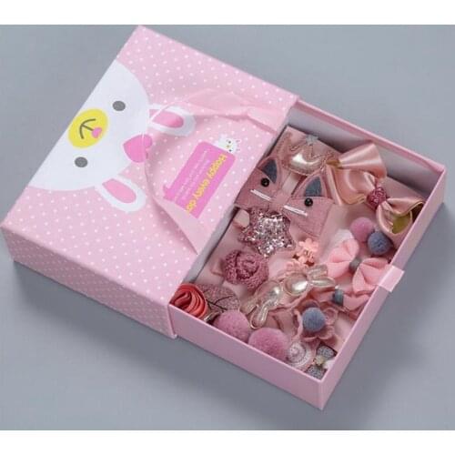 18pcs/lot fashion girl princess headdress hairpin hairpin gift box set children fashion hair accessories