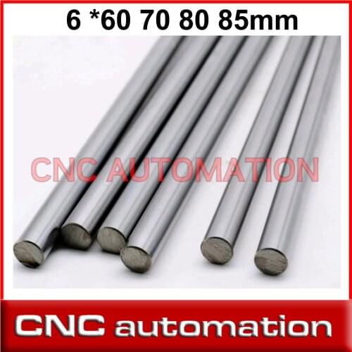 2pcs Axis Smooth Rods 6mm 60 70 80 85 Linear Shaft Chrome Plated Motion Guide Rail Round 3d Printer