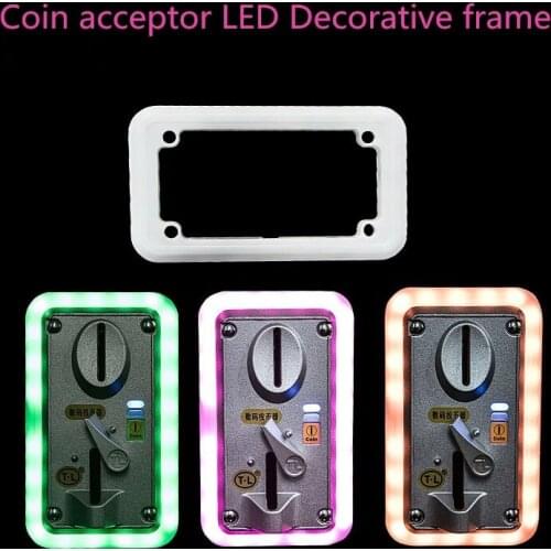 2PCS Universal Colorful LED Flash Decorative Front Type Coin Selector/ Illuminate Frame Coin Acceptor for Vending Arcade Machine