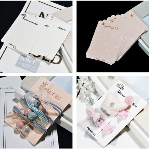 20 Pcs Hair Clip Card Paper Jewelry Display Cards Hair Accessory Cards Blank Hairpin Hair Band Packaging Cards