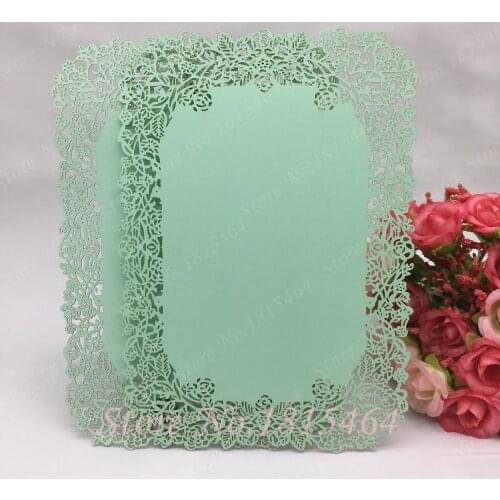 20pcs Laser Cut Rose Table Menu Place Card Wedding Handmade 17x12cm Banquet Menu Card Invitation Card Party Table Decoration