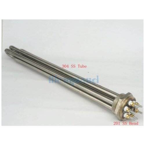220V 12000W DN40 1-1/2" BSP Male 304 Stainless Steel Head & Tube Electric Water Heater Element For Tank