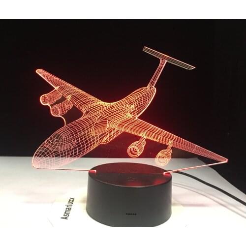 War Plane Fighter-Aircraft 3D Night Lights Table lamp Multi Colors Military Jet Plane with USB Power Decor Gift