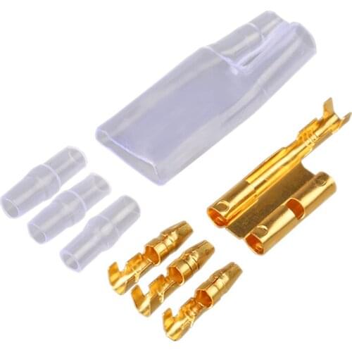 5sets Bullet wire pair connector Cold press quick terminal block One drag three pluggable male and female plug