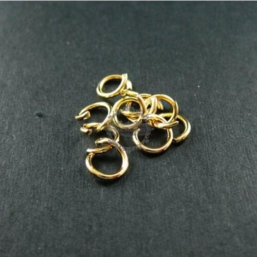 7mm diamter 1mm thick gold plated brass strong open single jump ring DIY supplies findings 1545007