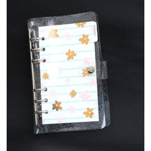 Shiny A5 A6 Loose-leaf Notepad Cover 6 Holes Replaces Shell Planner Loose Leaf Binder Notebook