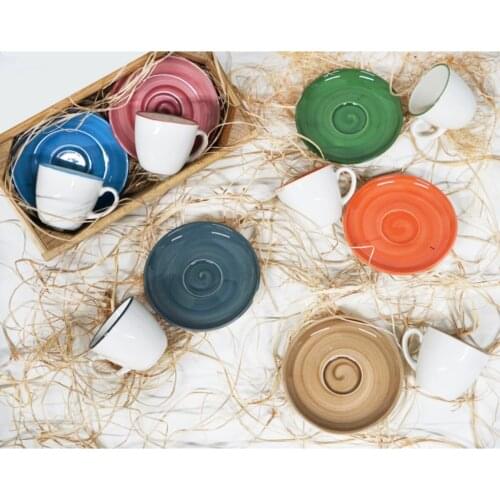 Elegant Porcelain Coffee Cup Set of 12 Luxury Cup and Saucers Plate Set High Quality Turkish Coffee Espresso Tea Cup with Saucer