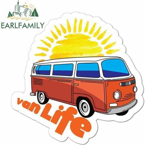 EARLFAMILY 13cm For VAN Life Sunset VAN Travel Hippie Adventure Camper DIY Waterproof SUV Decoration Vinyl Car Sticker Decor