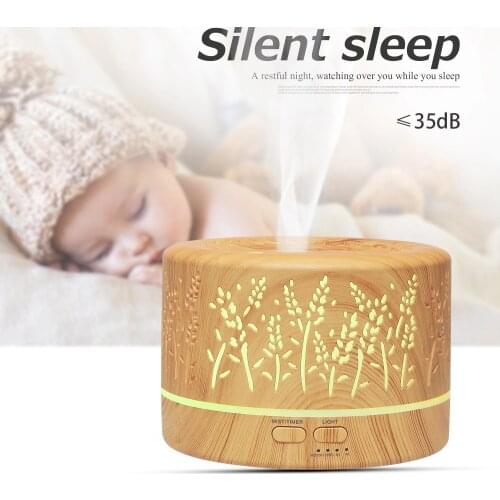 Hot Sale Gift 700ml Ultrasonic Remote Control Lavender Bamboo Art Hollow Humidifier Fragrance oil Aroma Diffuser With Led Light