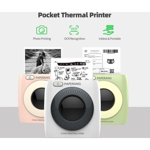 PAPERANG P2 Pocket Mini Printer 300dpi BT Wireless Printer Portable Thermal Printer for Photo Picture Receipt Label Sticker
