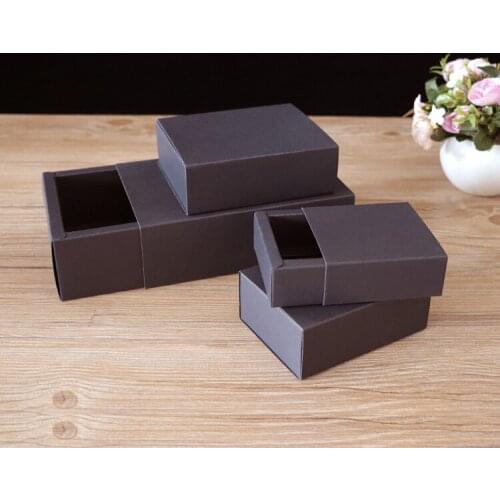 Craft Paper 100 Pcs/Lot Black/Red Kraft Paper Drawer Gift Box Suitable For Birthday/Wedding/Candy/Food/Jewelry Package Gifts Box