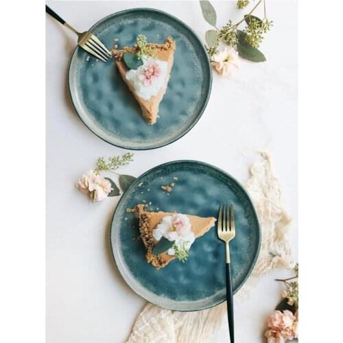 Creative Oval Ceramic Dinner Plate Luxury Malachite Irregular Dishes Cooking Steak Plate Kitchen Utensils Porcelain Decoration