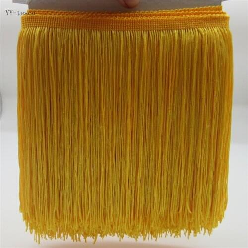 1 Yards 20CM Long Lace Fringe Trim Polyester Tassel Gold Fringe Trimming For Diy Latin Dress Clothes Accessories Lace Ribbon