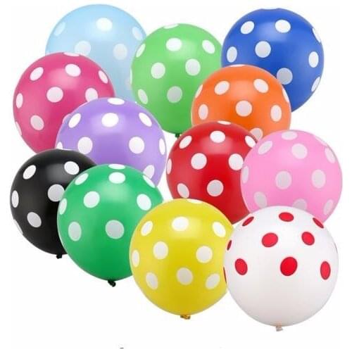 New Color Polka Dot Birthday Latex Balloons Red Inflated Helium Balloon for Birthday Wedding Party Supplies Kids Toy