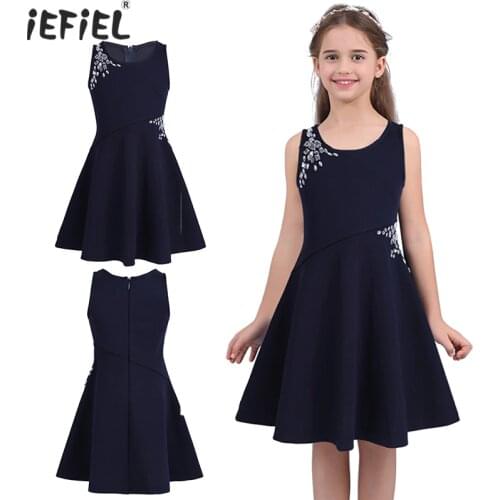 Summer Kids Dresses for Girls Wedding Party Sleeveless A-line Princess Girls Dress Vestidos Elegant Beautiful Casual Girl Dress