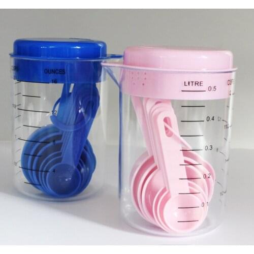 7 sets of 500ml environmentally friendly PVC plastic baking measuring cup measuring spoon measuring spoon with scale baking tool