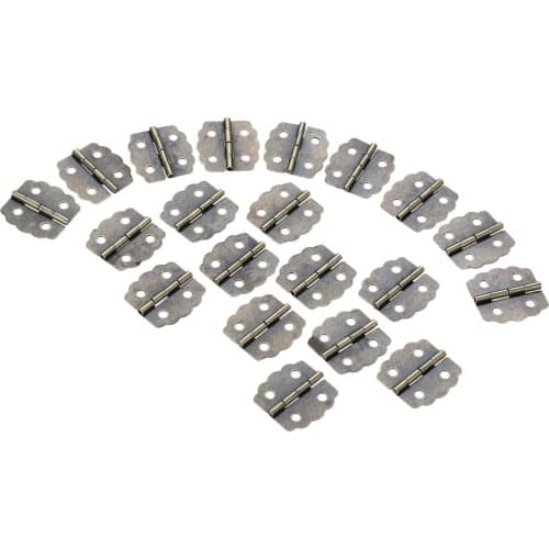 20pcs 23*23mm Metal Hinge Vintage Jewelry Chest Cabinet Door Hinge 4 Holes Antique Decorative Hinge For Vintage Wooden Box