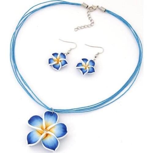 Fashion Jewelry Sets sweet Earrings Set flower Necklace Collares women Choker Fashion Jewelry Set
