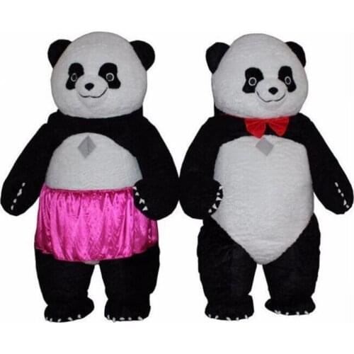 Inflatable Chinese Panda Bear Mascot Costume Suits Adults Fur Cosplay Party Game Dress Outfits Advertising Carnival Halloween