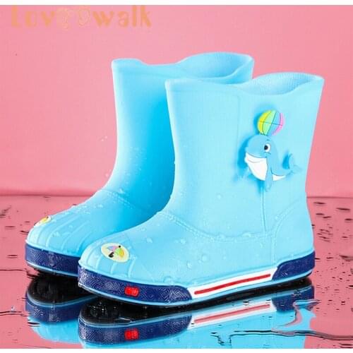 Loveewalk Rainboots Kid Soft Shoes Spring Autumn Winter Boots For Girls Boys Rain Boots Cute Dolphin Teens Shoes Water Boots